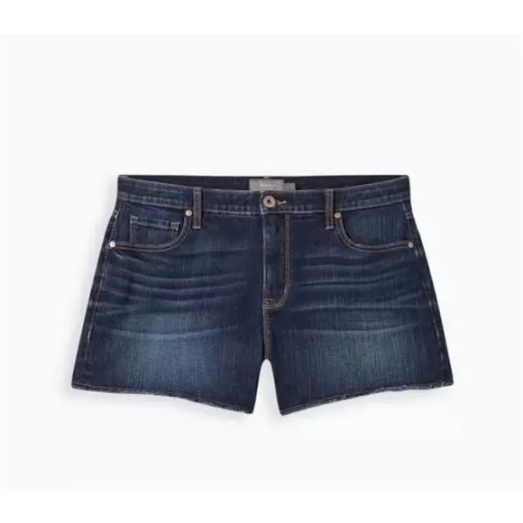 Womens Torrid High Rise Shortie Vintage Stretch Dark Wash Denim Jean Shorts - 28 - Picture 2 of 4